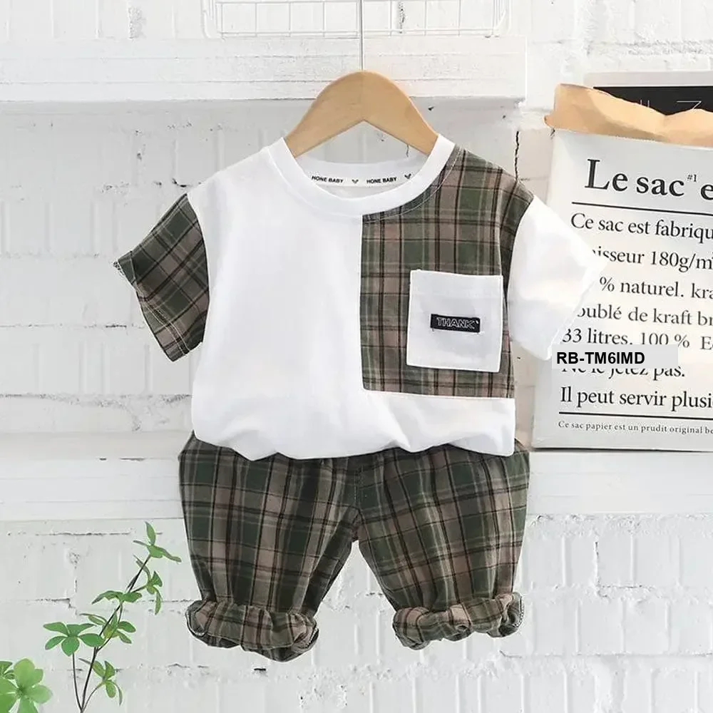 Check T-shirt & Pajamas / 06-12 Month