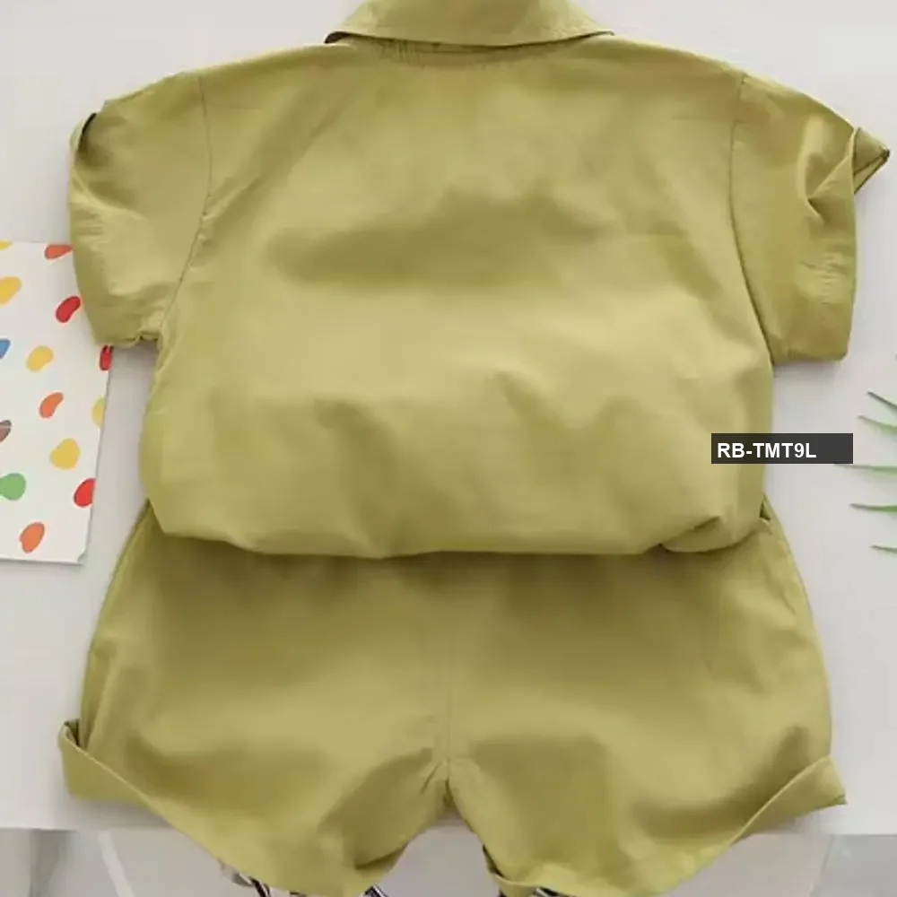 Smiley Shirt & Pant Olive - Boys Summer Shirt Set