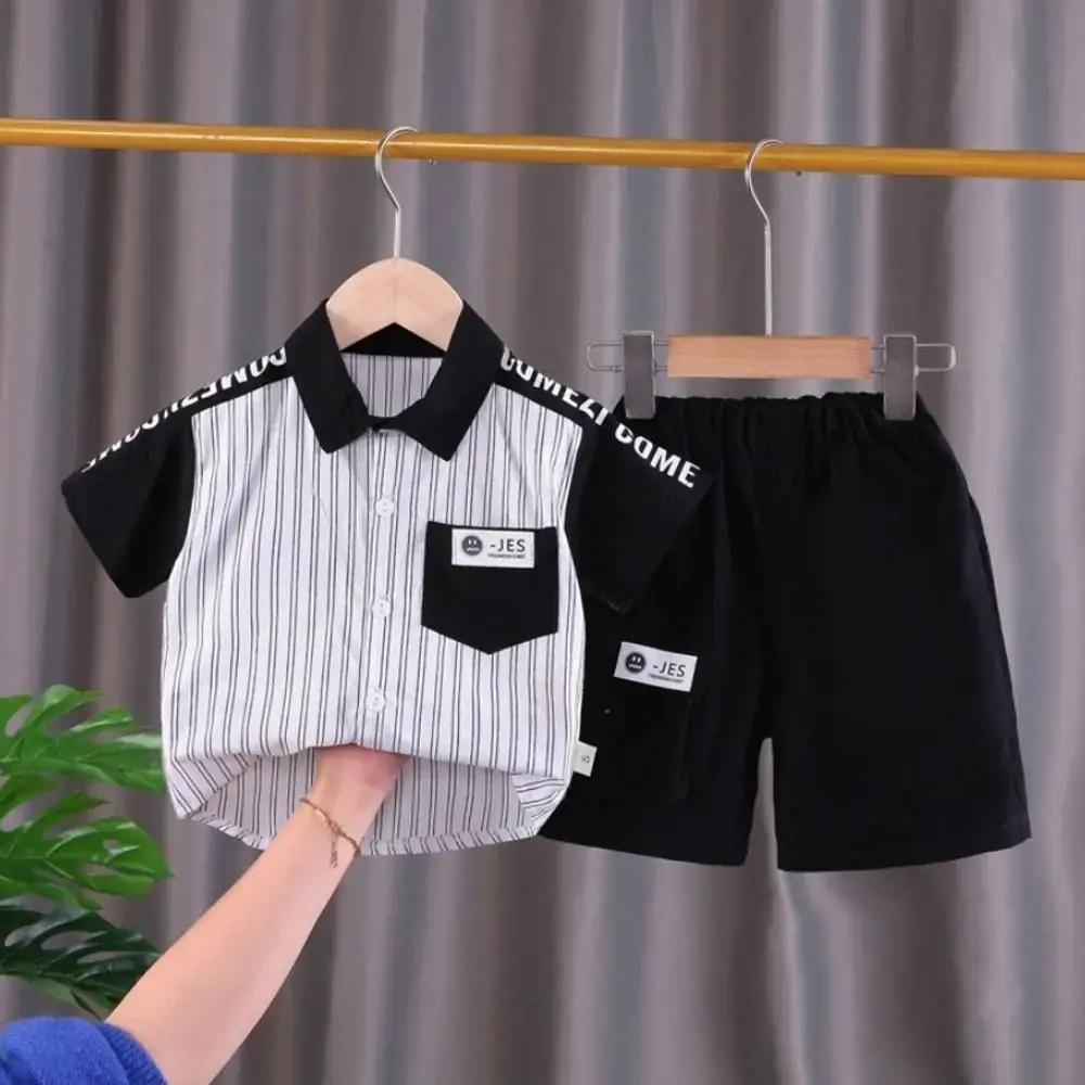Black check T-shirt and pant - Boy's Summer suit