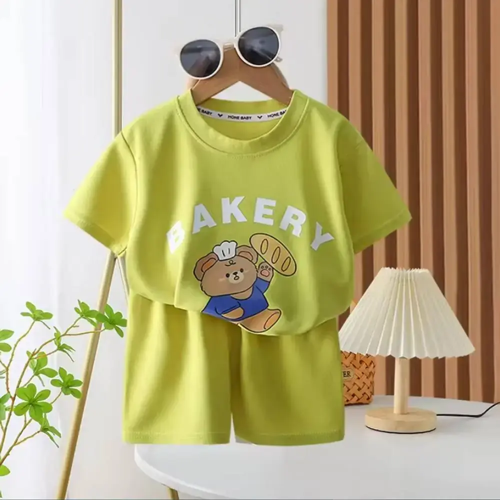 Bakery bear T-shirt and pant.Boy's Summer suit