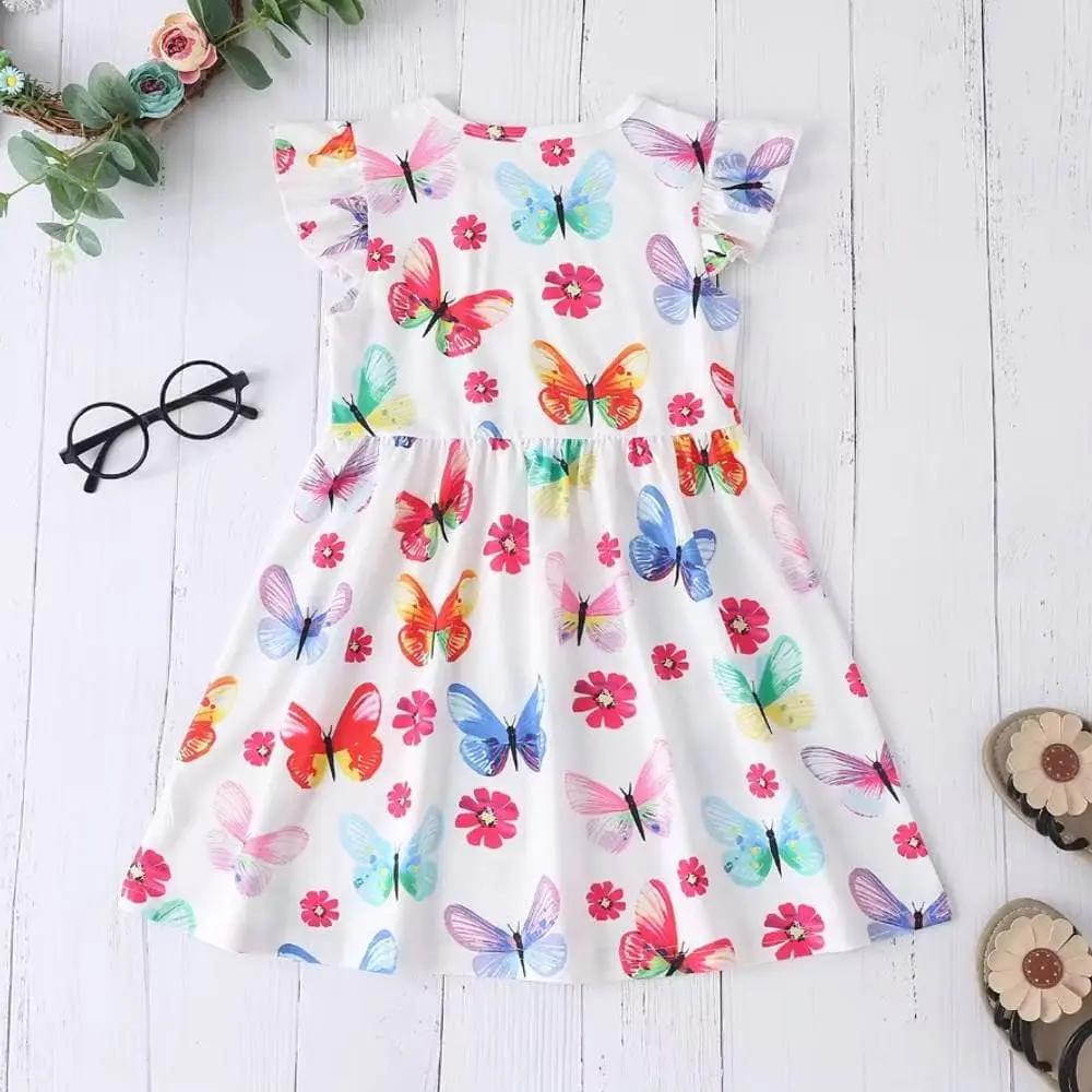 Colorful butterfly frock .Girl's Summer suit