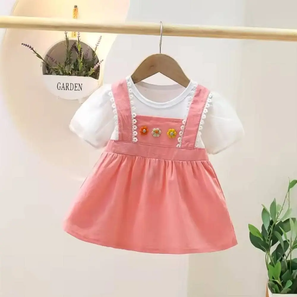 Embroidered Short sleeves frock .Girl's Summer suit .