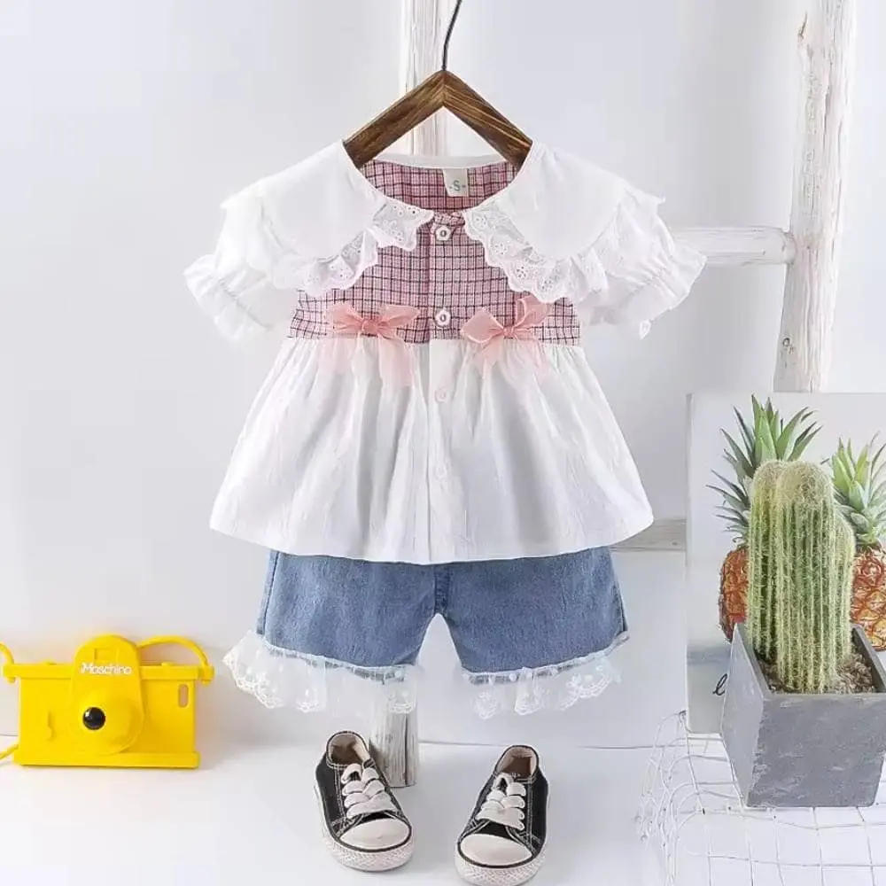 Boutique dress jeans shorts .Girls Summer suit