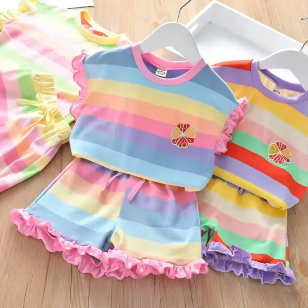 Rainbow shorts and pant - Girls Summer suit