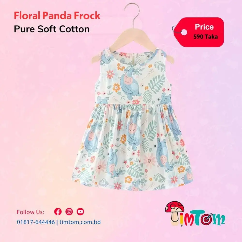 Floral Panda Frock - Baby Girl Summer Dress