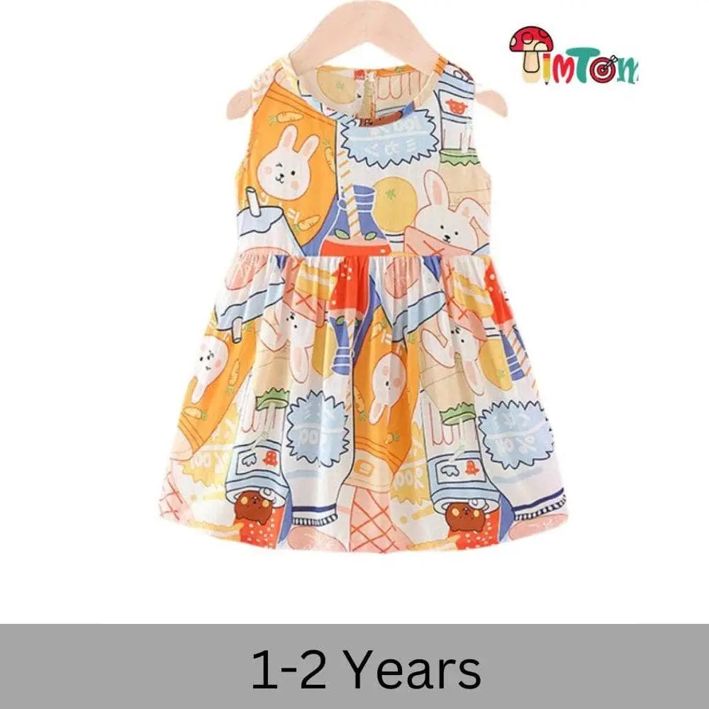 Cartoon Cat Frock 1-2 Y