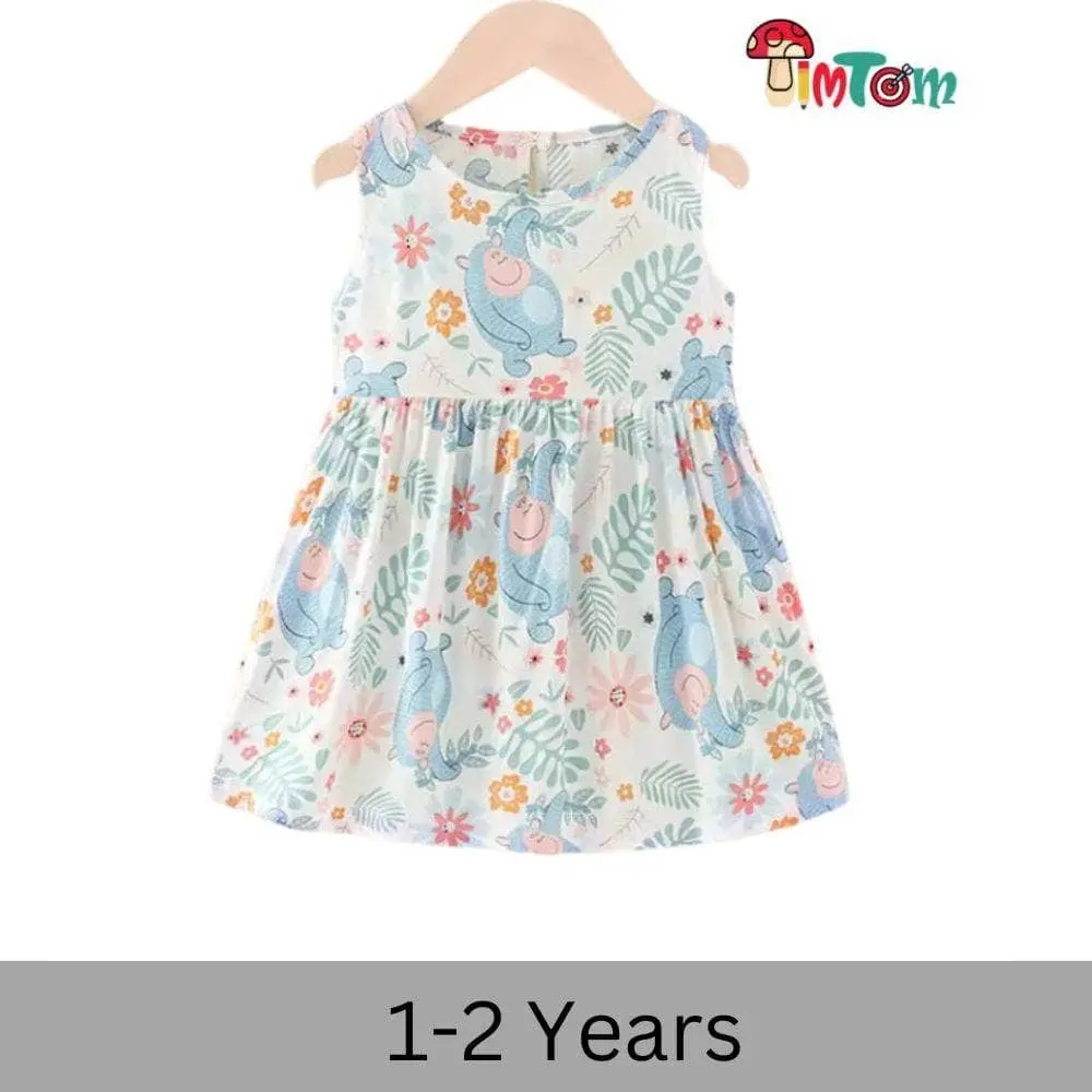 Floral Panda Frock 1-2 Y