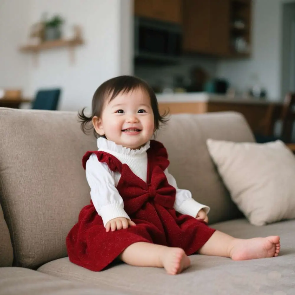 Red Velvet Girls Suspender - Imported Winter Clothing for Baby Girls