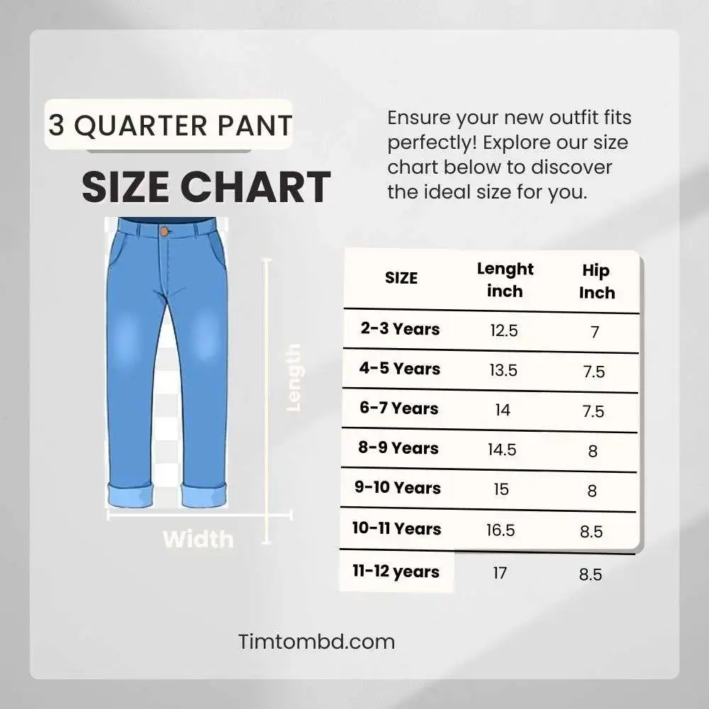 Kids 3 Quarter Pant - 3 Pcs Combo Set