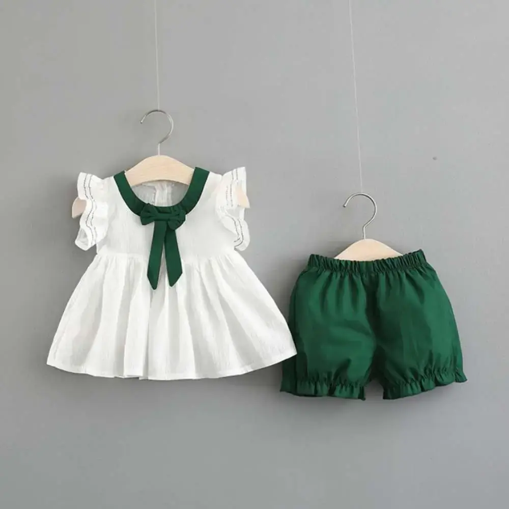 Bow Collar Shorts Green / 3-6 Month (6)