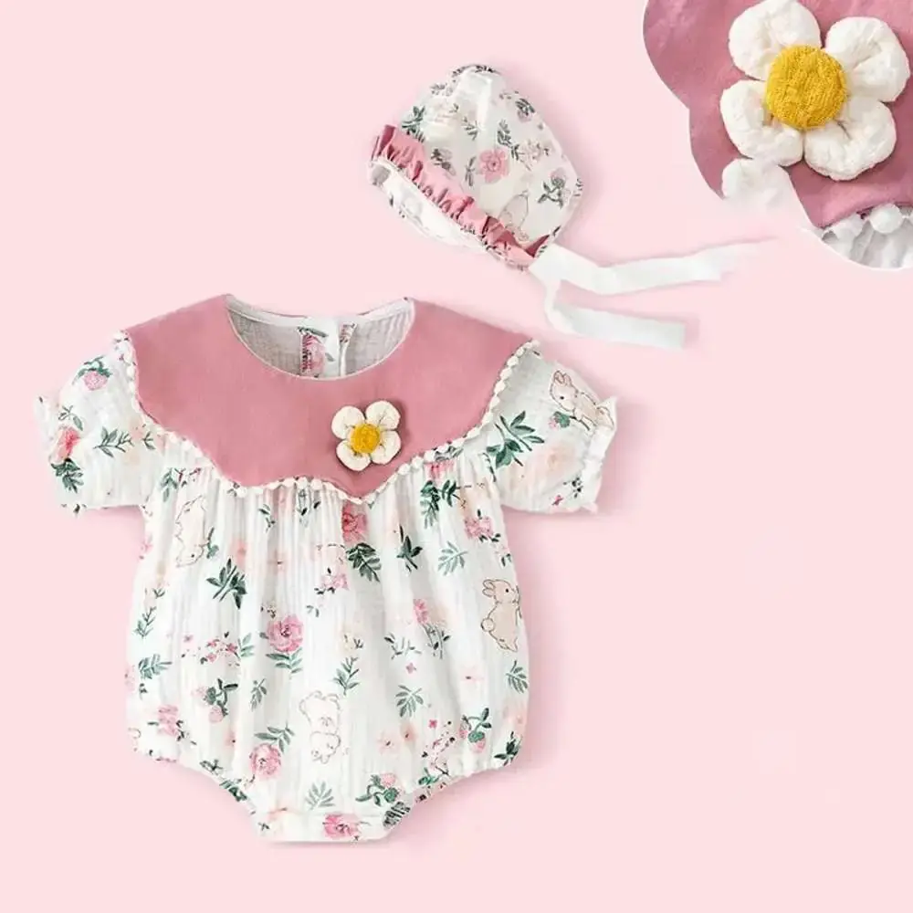 Phancy Flower Romper with Cap