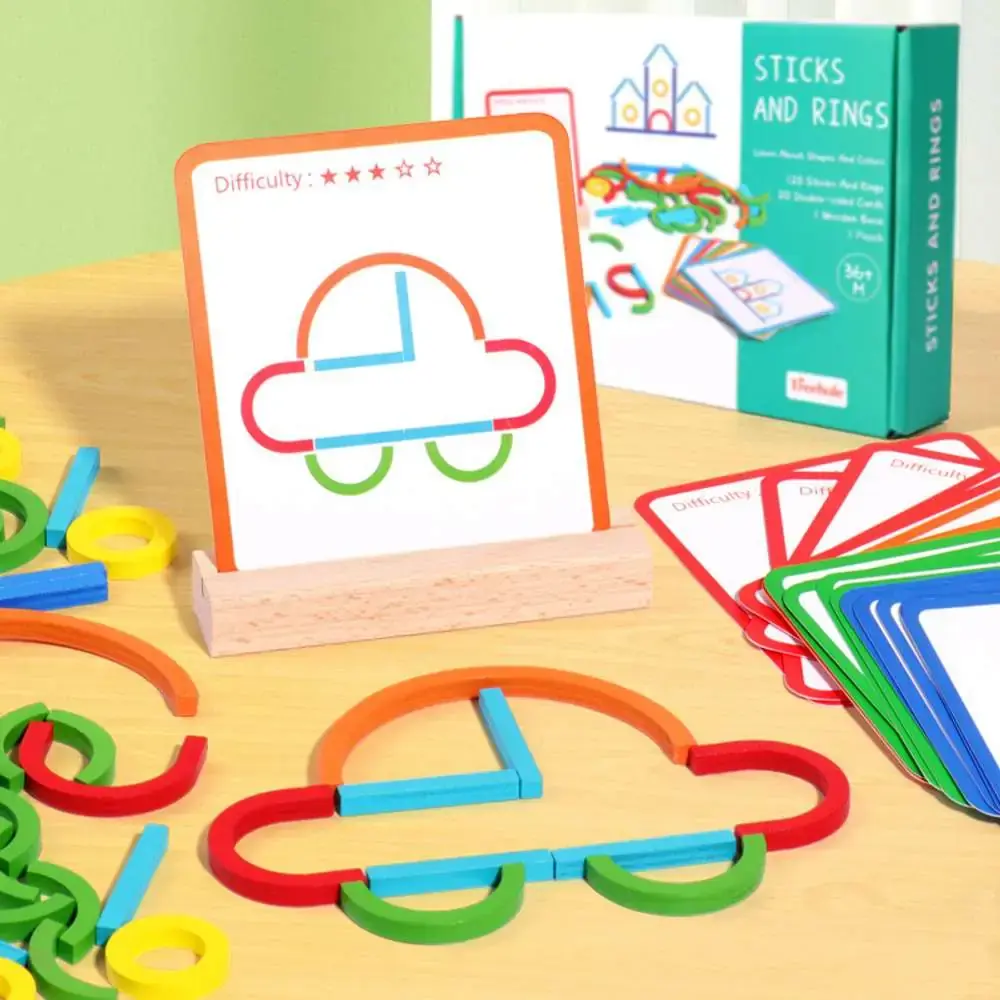 Wooden Sticks & Rings Creative Learning Toy – Learn Through Fun!