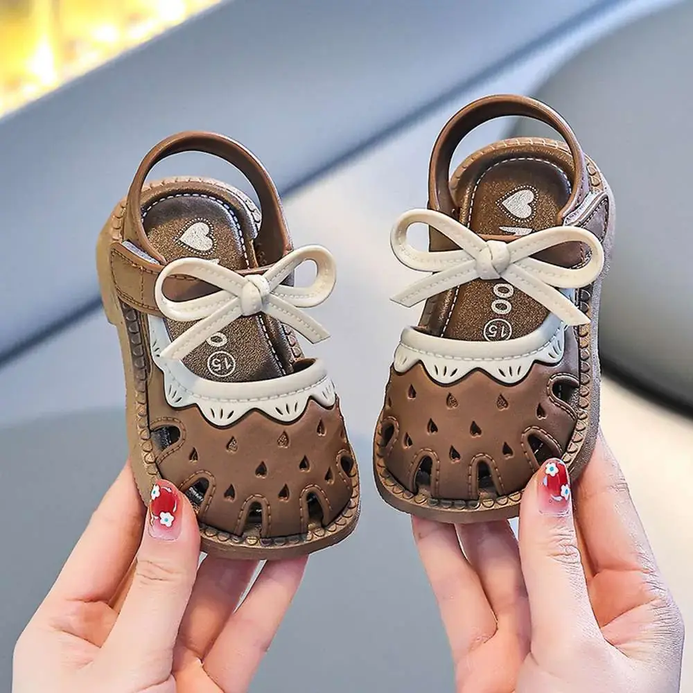 Silicone Bow Shoe Brown / 0-6 Month (17 size)