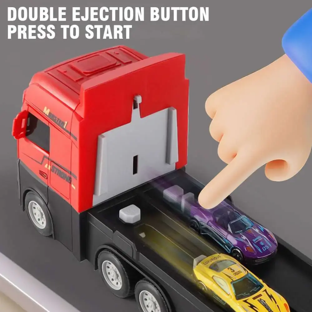 207 cm Foldable Launcher Truck with Double Track Racing Cars