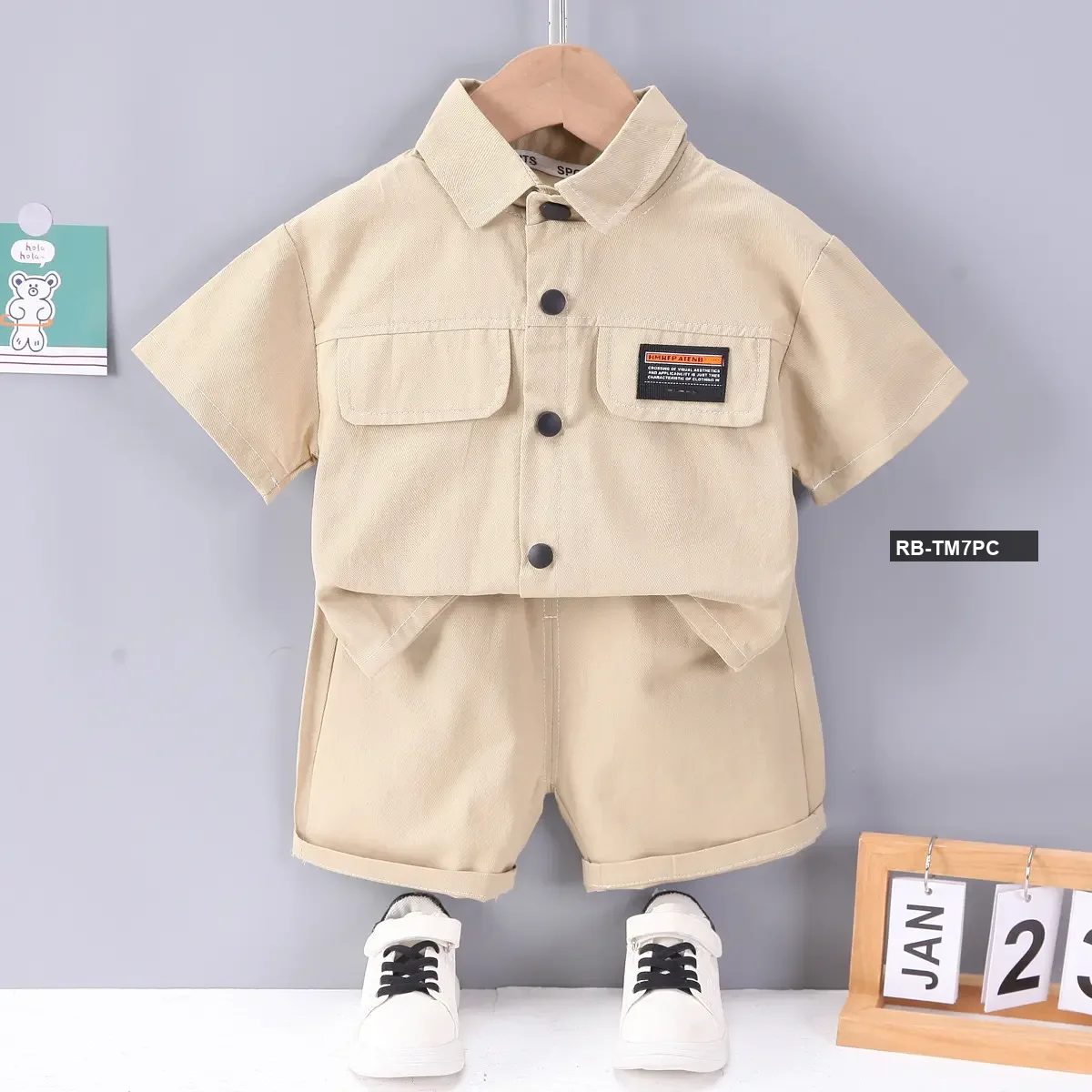 Boys Denim set - Imported Boys Solid Shirt & Pant Set