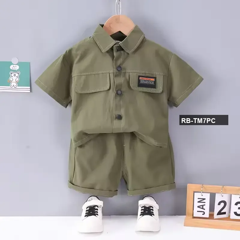 Boys Denim set - Imported Boys Solid Shirt & Pant Set