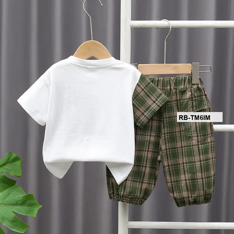 Check T-shirt & Pajamas - Boys China Imported Summer Wear