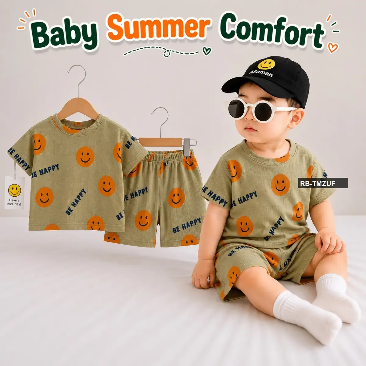 Emoji T-shirt set -Brown