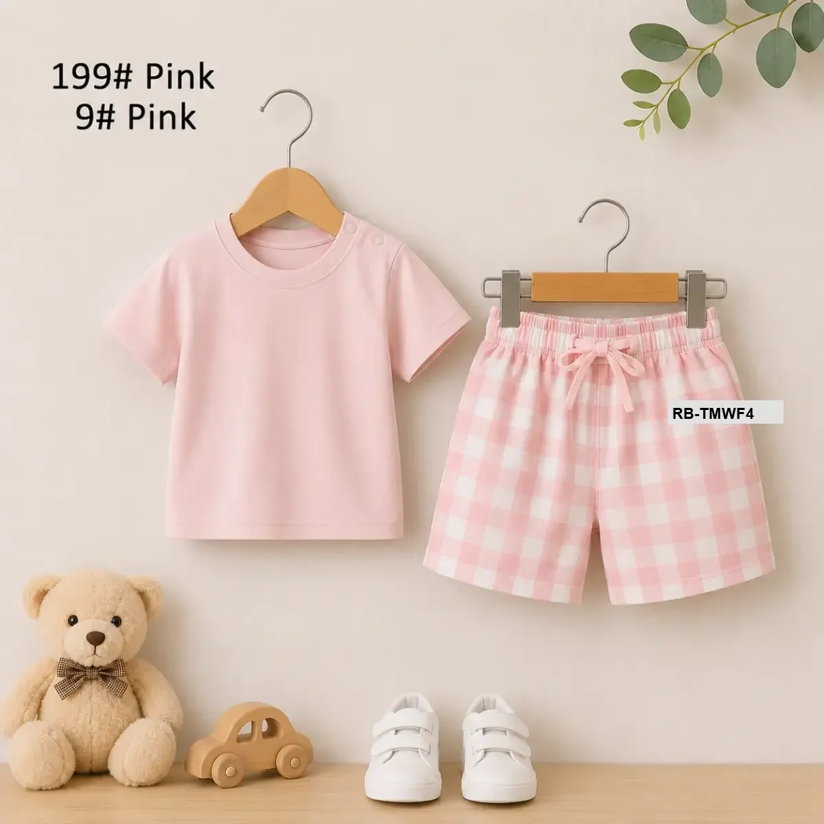 Premium PinkT-Shirt + Pink-White Check Pant