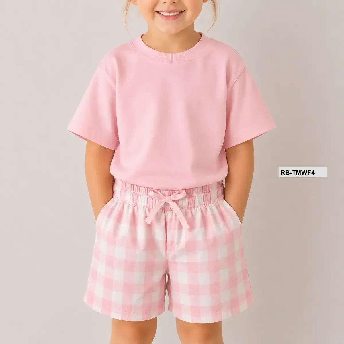 Premium PinkT-Shirt + Pink-White Check Pant