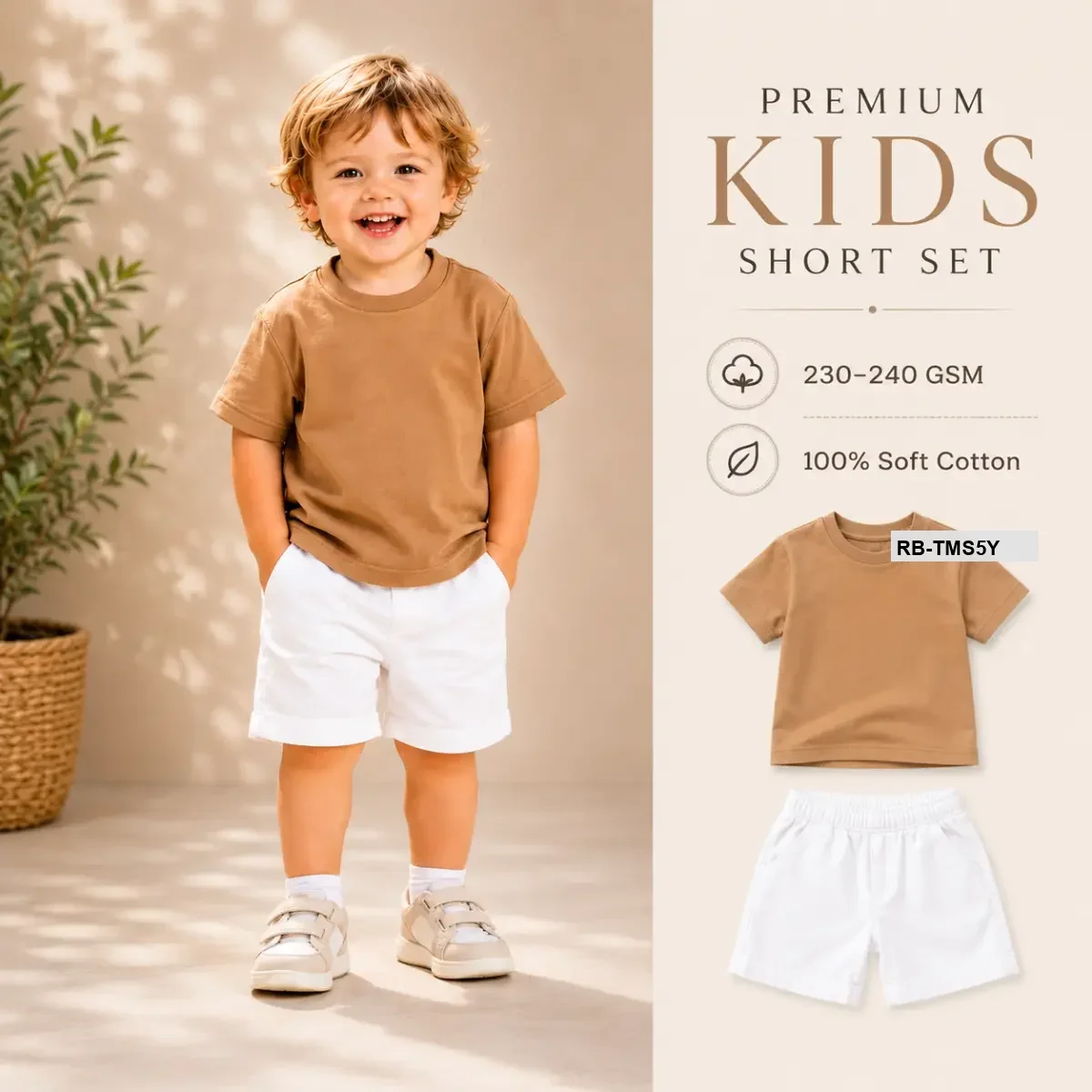 Baby Pure Cotton T-Shirt Set 230-240 GSM | Premium Kids Summer Wear