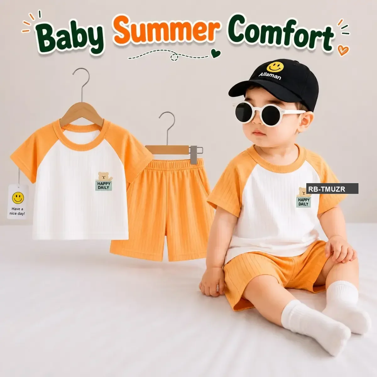 Summer Friendly T-shirt set Orange