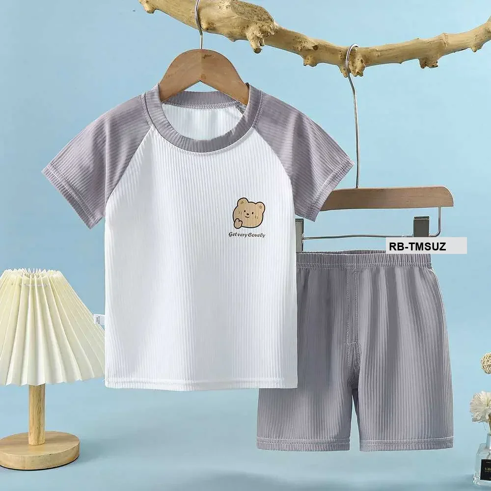 Summer Friendly T-shirt set Grey